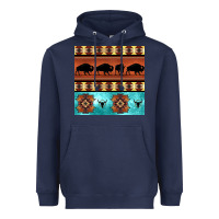 Navy native american aztec seamless pattern 2 Heavyweight Hoodie - BundleAndBundleShop