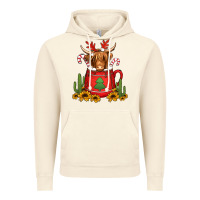 Vintage Artic hot coco christmas highland cow Vintage Hoodie - Jasminsmagicworld