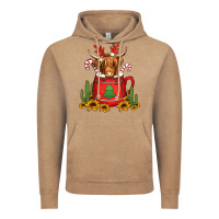 Vintage Coffee hot coco christmas highland cow Vintage Hoodie - Jasminsmagicworld