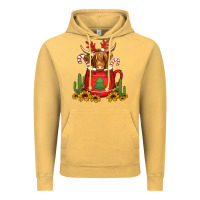 Vintage Mustard hot coco christmas highland cow Vintage Hoodie - Jasminsmagicworld