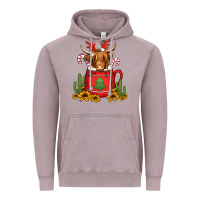 Vintage Zinc hot coco christmas highland cow Vintage Hoodie - Jasminsmagicworld