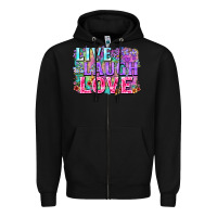 Black Live laugh love hippie Valentine's Day Zipper Hoodie - FaDigitalArtStudio