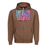Chestnut Live laugh love hippie Valentine's Day Zipper Hoodie - FaDigitalArtStudio