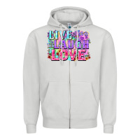 Dove Grey Live laugh love hippie Valentine's Day Zipper Hoodie - FaDigitalArtStudio