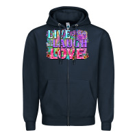 Navy Live laugh love hippie Valentine's Day Zipper Hoodie - FaDigitalArtStudio