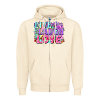 Live Laugh Love Hippie Valentine's Day Zipper Hoodie | Teevron