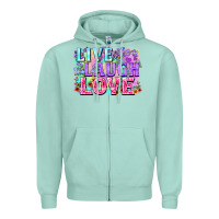 Seafoam Live laugh love hippie Valentine's Day Zipper Hoodie - FaDigitalArtStudio