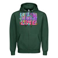 Sports Green Live laugh love hippie Valentine's Day Zipper Hoodie - FaDigitalArtStudio