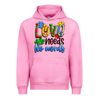 Fuchsia Pink love needs no words Urban Hoodie - Artiststas