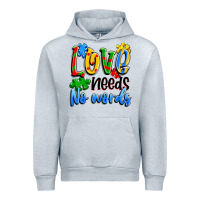Heather Grey love needs no words Urban Hoodie - Artiststas