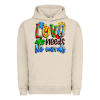 Pigment French Oak love needs no words Urban Hoodie - Artiststas
