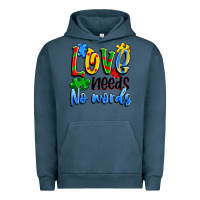 Pigment Midnight Navy love needs no words Urban Hoodie - Artiststas