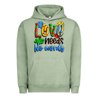 Pigment Oil Green love needs no words Urban Hoodie - Artiststas