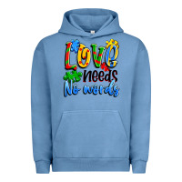 Pigment Pebble Blue love needs no words Urban Hoodie - Artiststas
