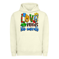 Pigment Pistachio love needs no words Urban Hoodie - Artiststas