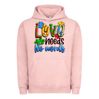 Pigment Salmon love needs no words Urban Hoodie - Artiststas