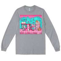 Heather Grey pink christmas coffee Long Sleeve Tee - Jasminsmagicworld