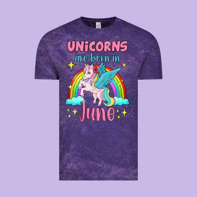 Unicorns Are Born In June Vintage Tee Designed By Jasminsmagicworld