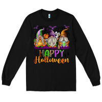 Black Happy Halloween Gnomes Long Sleeve Tee - texasbilliewilder