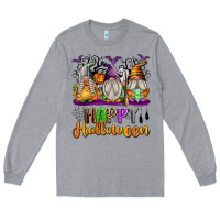 Heather Grey Happy Halloween Gnomes Long Sleeve Tee - texasbilliewilder
