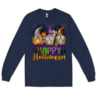 Navy Happy Halloween Gnomes Long Sleeve Tee - texasbilliewilder