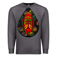 Charcoal Heather african masks teardrop  6 Premium Sweatshirt - BundleAndBundleShop