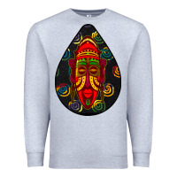 Heather Grey african masks teardrop  6 Premium Sweatshirt - BundleAndBundleShop