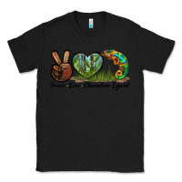 Black Peace Love Chameleon Lizard Classic Tee - LillyAllenDesigns