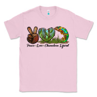 Bubblegum Pink Peace Love Chameleon Lizard Classic Tee - LillyAllenDesigns
