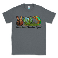 Charcoal Heather Peace Love Chameleon Lizard Classic Tee - LillyAllenDesigns