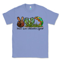 Colony Blue Peace Love Chameleon Lizard Classic Tee - LillyAllenDesigns
