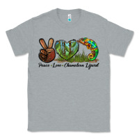 Heather Grey Peace Love Chameleon Lizard Classic Tee - LillyAllenDesigns