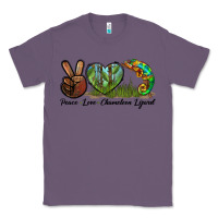 Lavender Peace Love Chameleon Lizard Classic Tee - LillyAllenDesigns