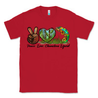 Red Peace Love Chameleon Lizard Classic Tee - LillyAllenDesigns