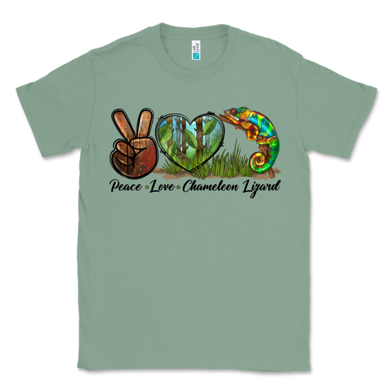 Peace Love Chameleon Lizard Classic Tee by LillyAllenDesigns | Teevron