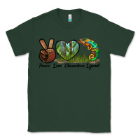 Sports Green Peace Love Chameleon Lizard Classic Tee - LillyAllenDesigns