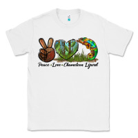 White Peace Love Chameleon Lizard Classic Tee - LillyAllenDesigns