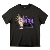 Asphalt nail hustler Heavy Core Tee - MaliasSmallBusiness
