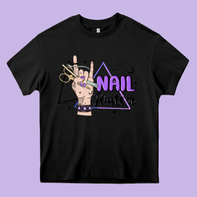 Nail Hustler Heavy Core Tee Designed By Maliassmallbusiness