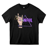 Black nail hustler Heavy Core Tee - MaliasSmallBusiness