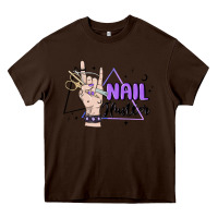 Chocolate Brown nail hustler Heavy Core Tee - MaliasSmallBusiness