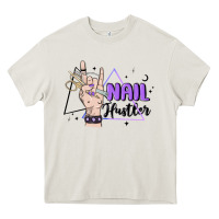 Cream nail hustler Heavy Core Tee - MaliasSmallBusiness