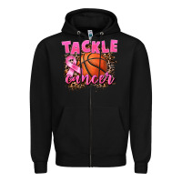 Black Tackle Cancer Basketball Zipper Hoodie - FaDigitalArtStudio