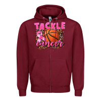 Tackle Cancer Basketball Zipper Hoodie | Teevron