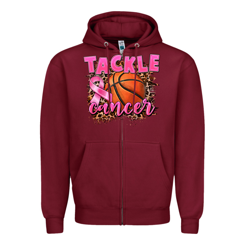Tackle Cancer Basketball Zipper Hoodie by FaDigitalArtStudio | Teevron