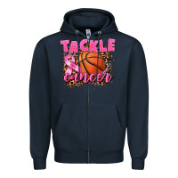 Navy Tackle Cancer Basketball Zipper Hoodie - FaDigitalArtStudio