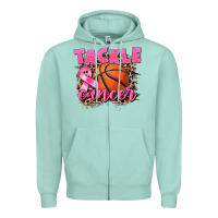 Seafoam Tackle Cancer Basketball Zipper Hoodie - FaDigitalArtStudio