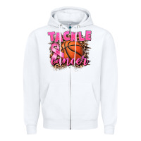 White Tackle Cancer Basketball Zipper Hoodie - FaDigitalArtStudio