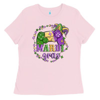Bubblegum Pink mardi gras game Ladies Tee - MaliasSmallBusiness
