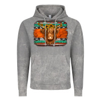 Cloud Rock highland cow western background Vintage Hoodie - Jasminsmagicworld